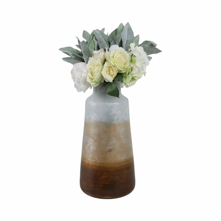 17" Gold Ombre Glass Vase
