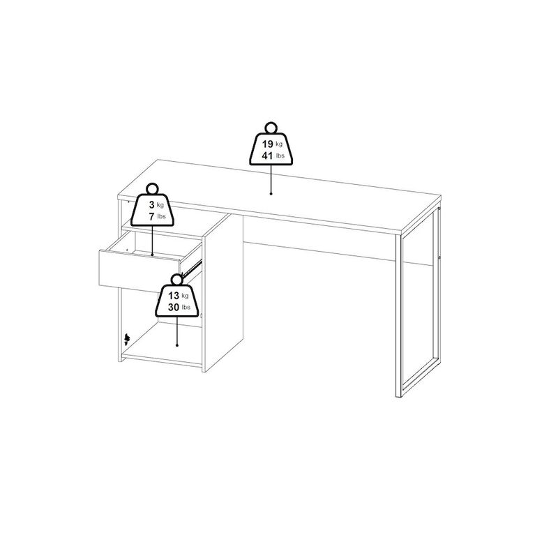 Tvilum Home Office Writing Desk with 1 Door and 1 Drawer