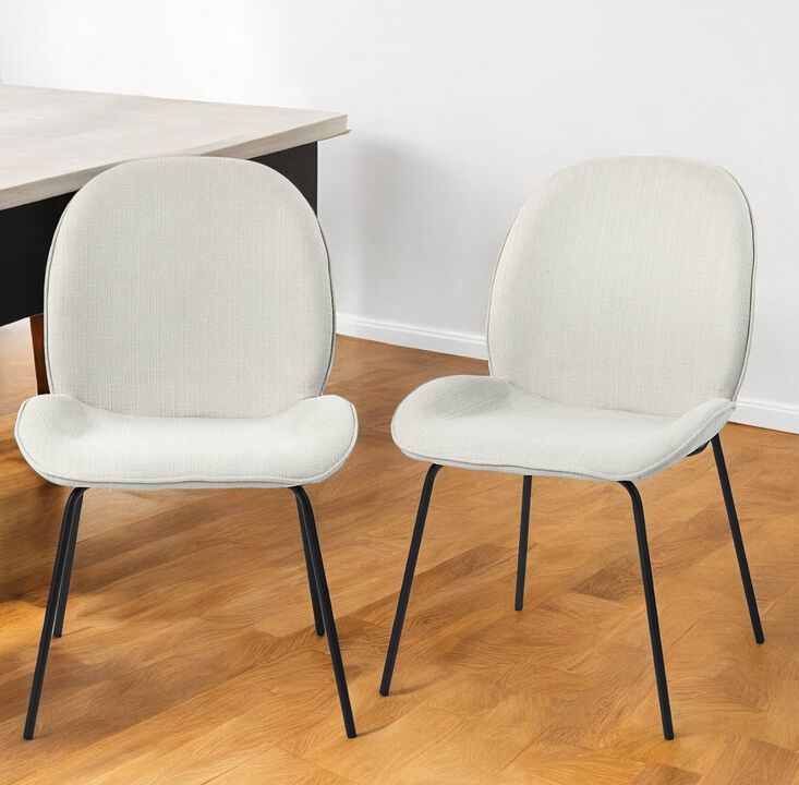 Set of Two Upholstered Fabric Chairs for Dining or Accent Seating