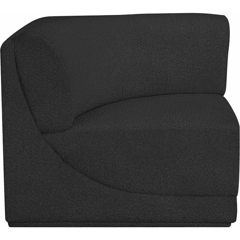 Meridian Furniture Ollie Black Boucle Fabric Corner