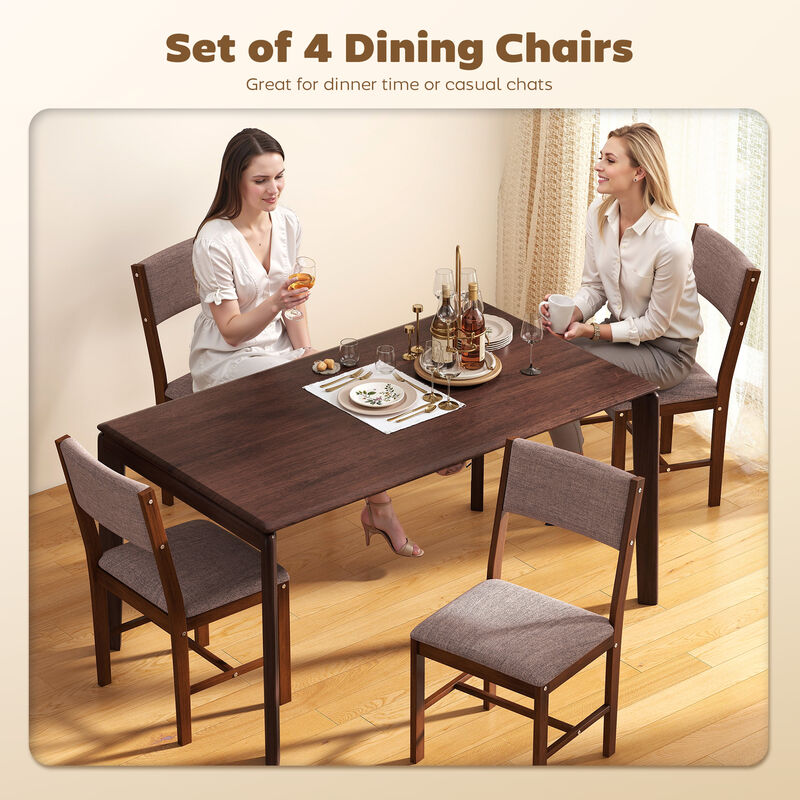 Hivvago Modern Dining Chairs Set of 4 with Linen Fabric image number 3