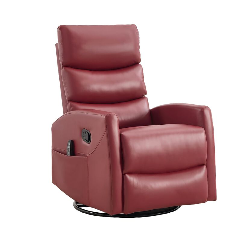 Faux Leather Manual Recliner Chair Swivel Rocker Recliner with Heat & Massage image number 0