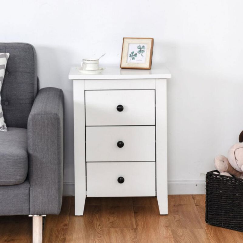 Modern Storage End Beside Nightstand with 3 Drawers