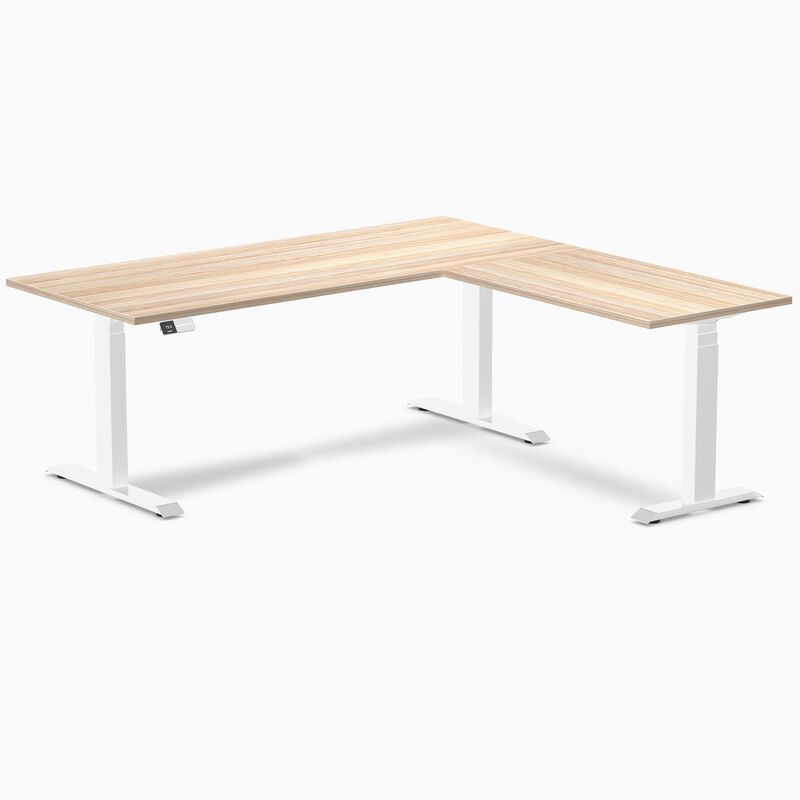 Desky Eco L-Shape Laminate Sit Stand Desk image number 0