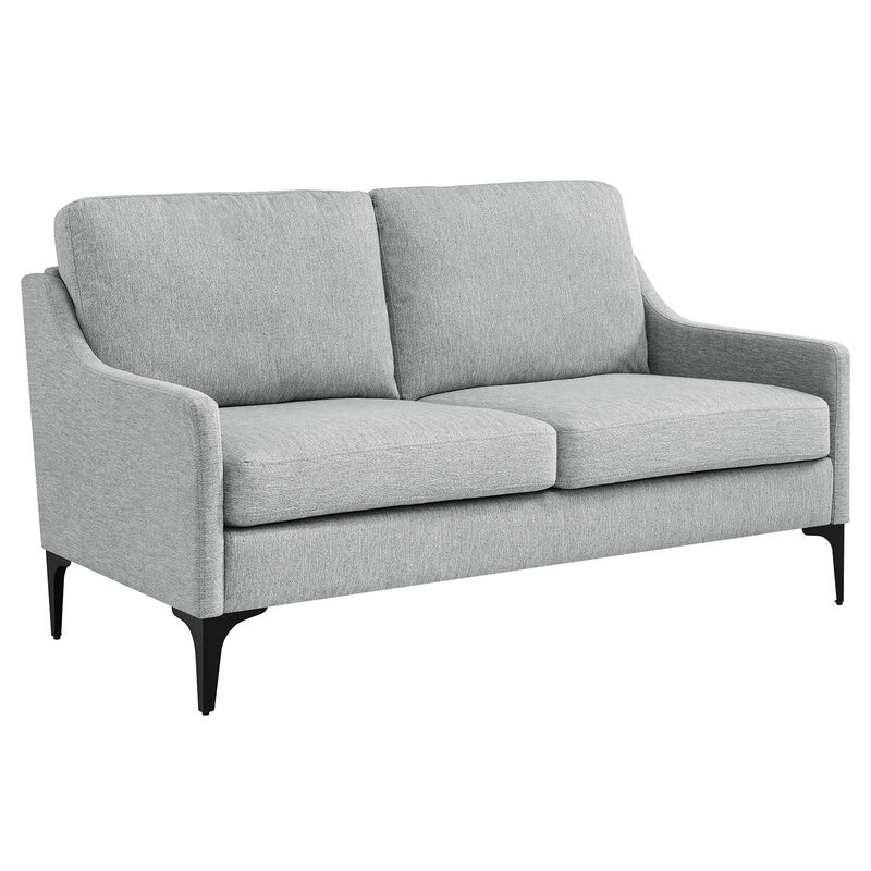 Corland Upholstered Fabric Loveseat Gray