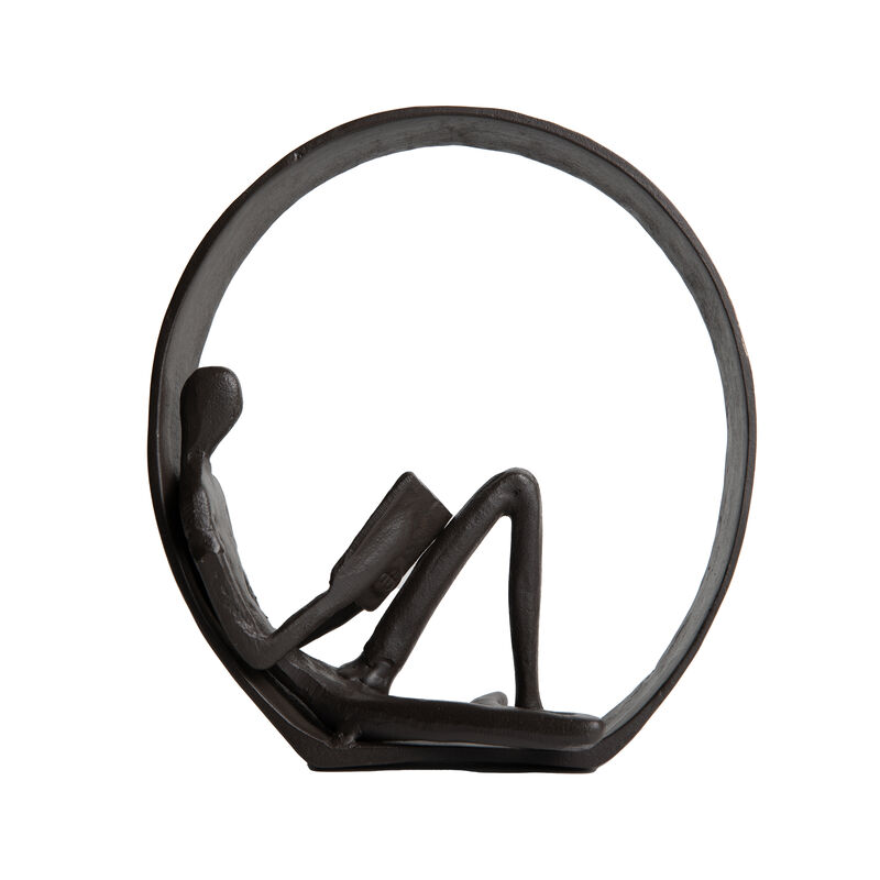 Encircled Reader Iron Sculpture