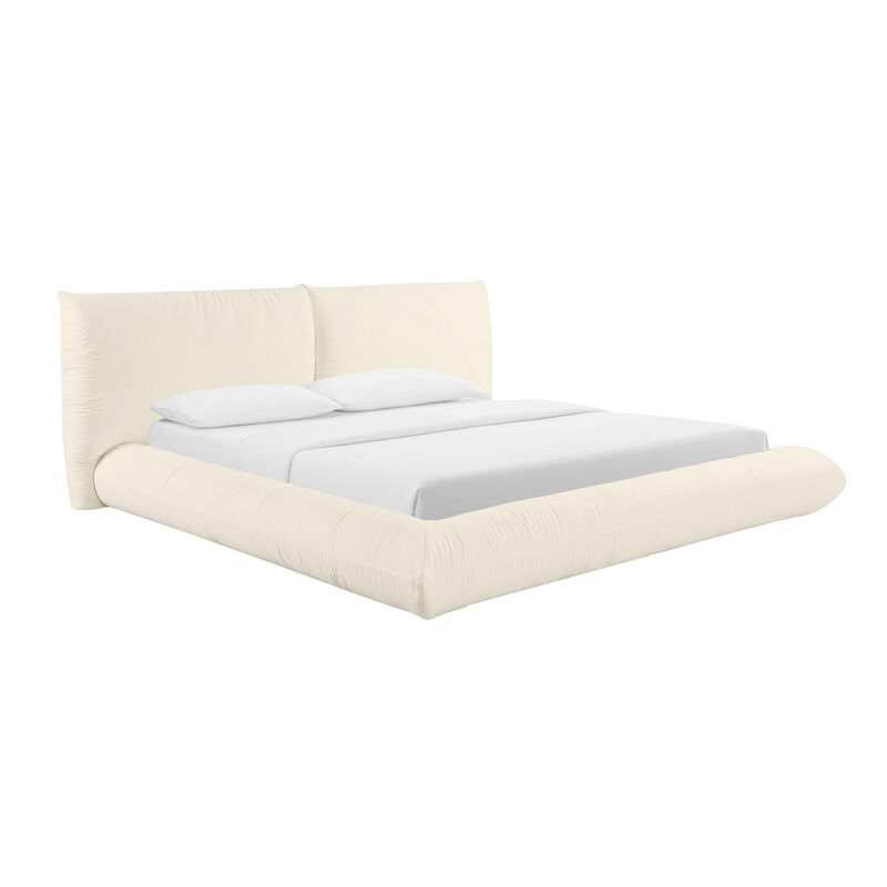 Romp Cream 100% Recycled Linen King Bed image number 1