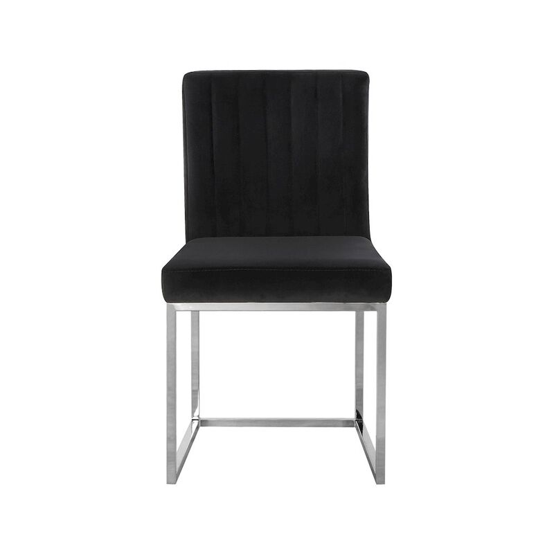 Meridian Furniture Giselle Black Velvet Dining Chair, Set of 2