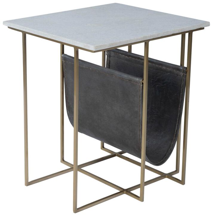 Modern Marble and Leather Magazine Table, Belen Kox