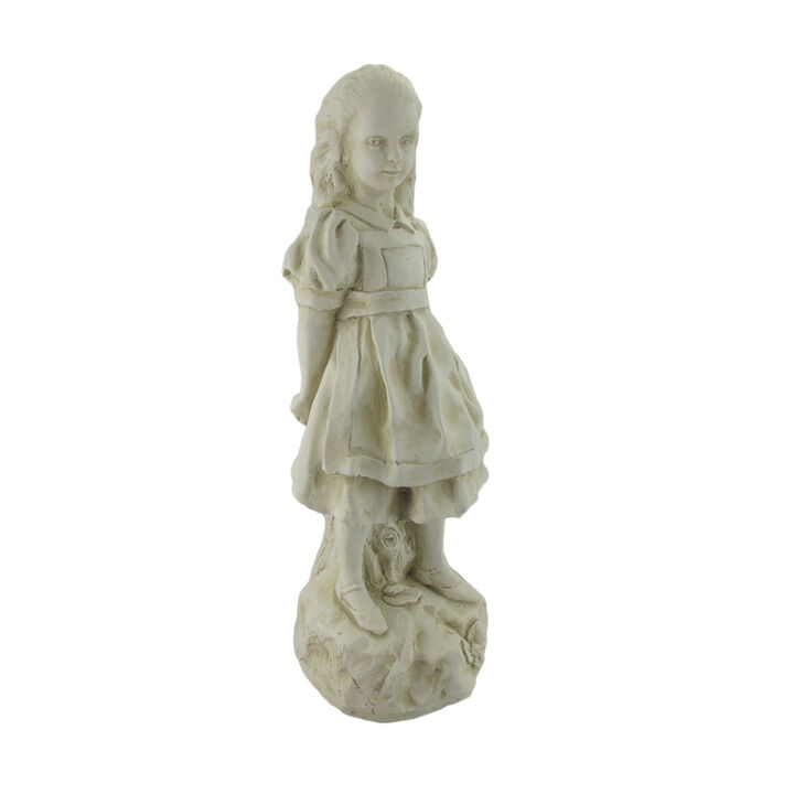 19 Inch Alice in Wonderland Museum White Garden Statue-RESIN