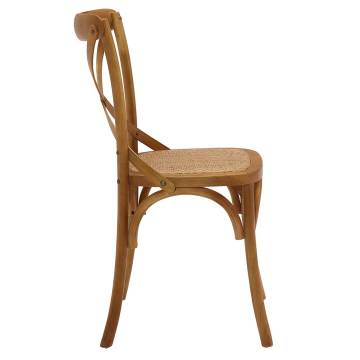 Casafoyer Gear Dining Chair Set of 2, Walnut