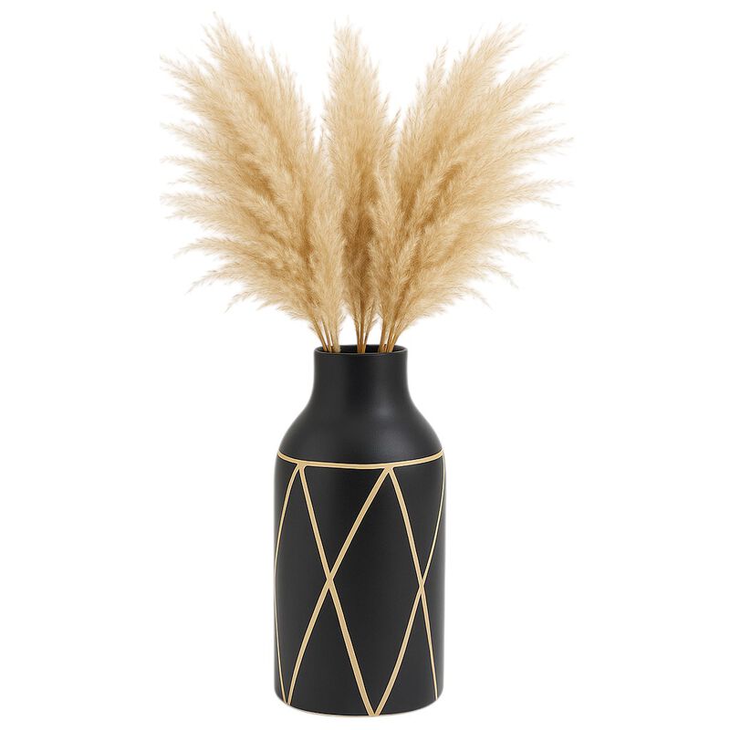 Cer, 16"H Tribal Vase, Black image number 1