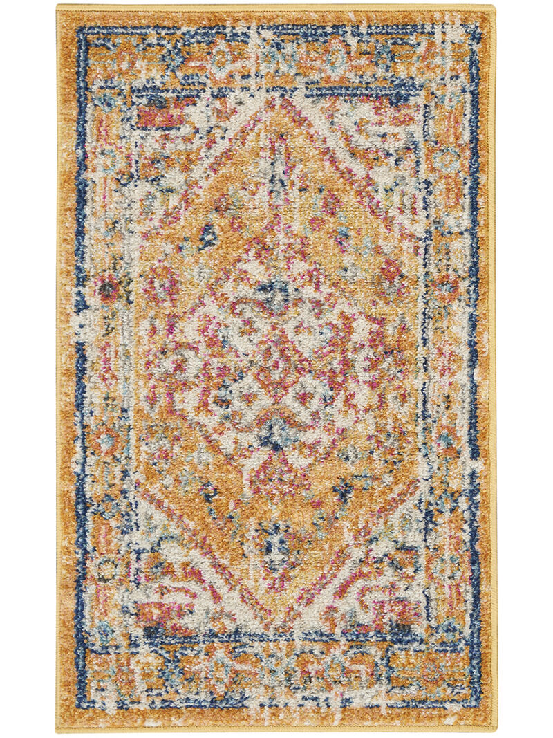 Passion PSN23 Ivory/Light Blue 1'10" x 2'10" Rug image number 0