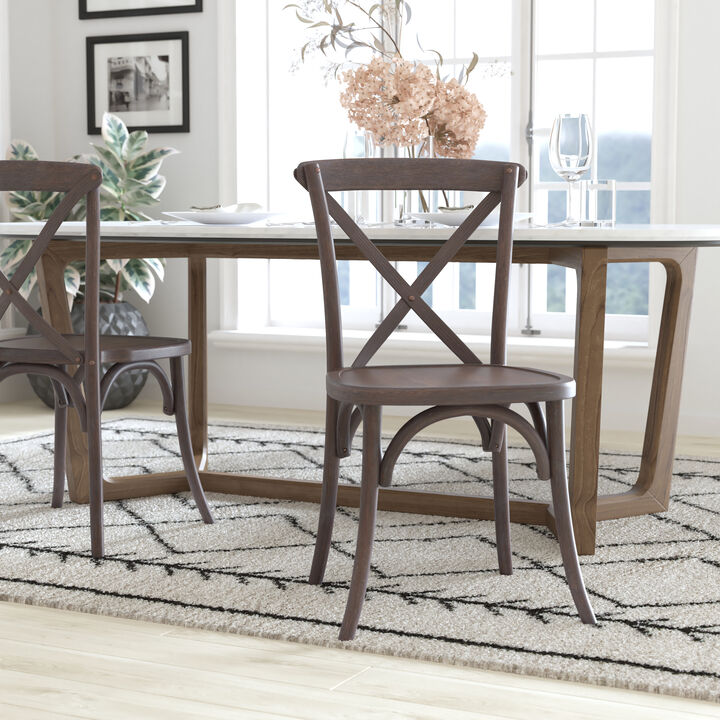 Wood Cross Back Chairs