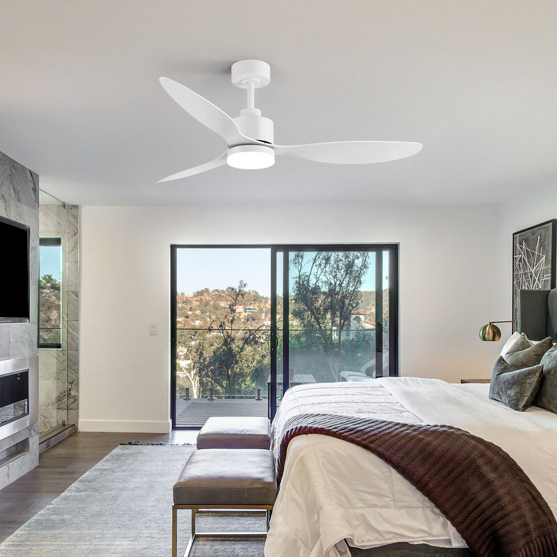 Breezary 52" LED Ceiling Fan with Light, DC Motor, 6 Speed Remote,3 Reversible Blades, Quiet image number 9