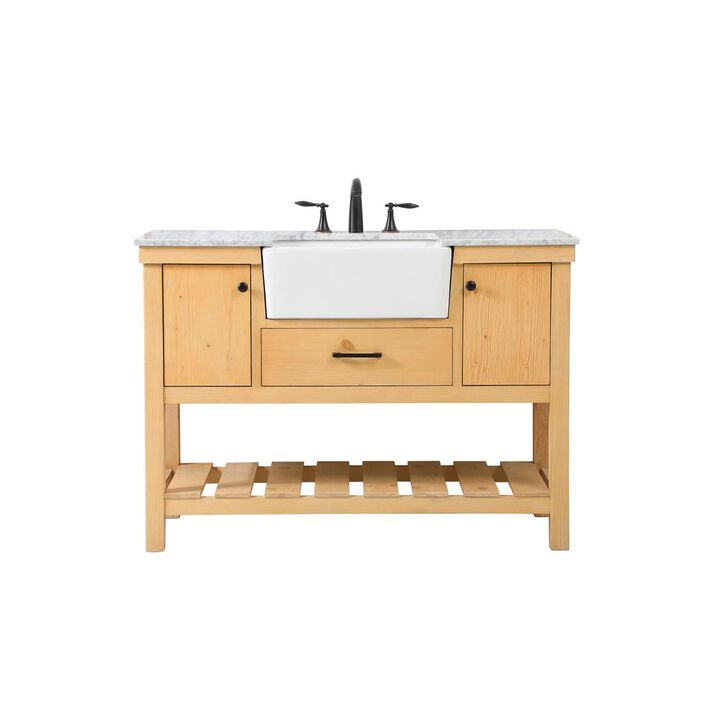 Elegant Kitchen and Bath 48 inch Single bathroom vanity in natural wood