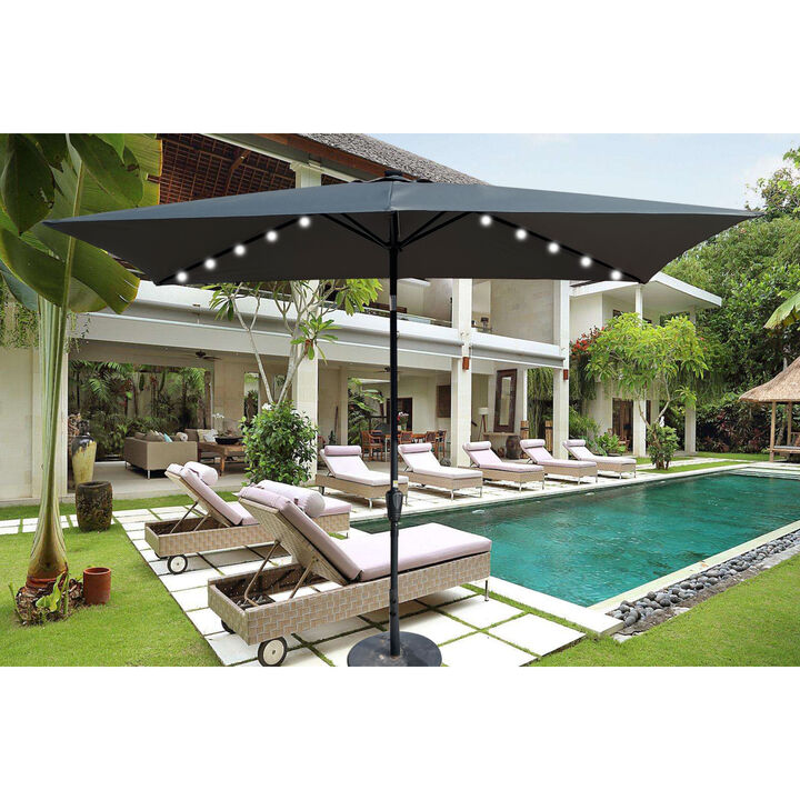 Streamdale 10' x 6.5' Solar LED Patio Umbrella