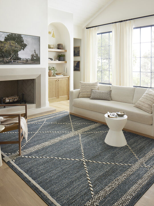 Fabian FAB01 Denim/Charcoal 4' x 6' Rug