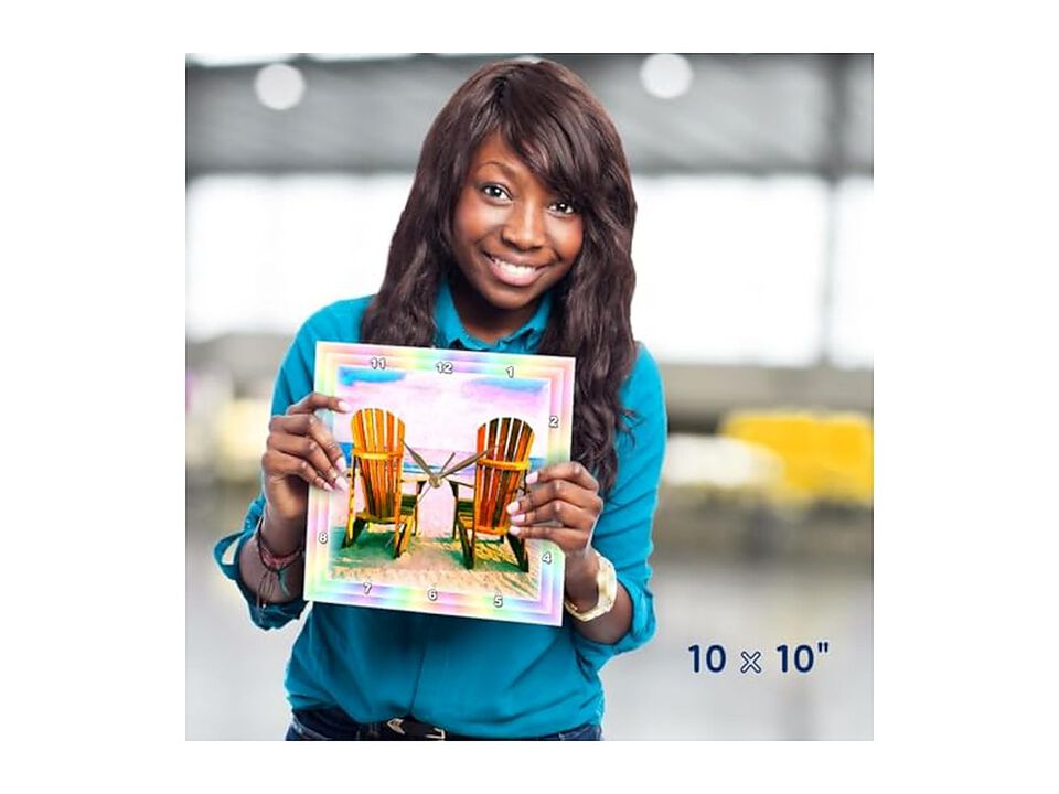 Adirondack Chairs Wall Clock 10 Inch Home Decor