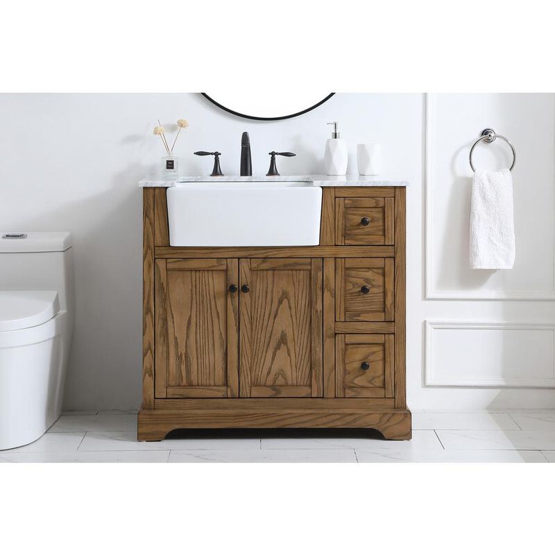 Elegant Kitchen and Bath 36 inch Single bathroom vanity in driftwood