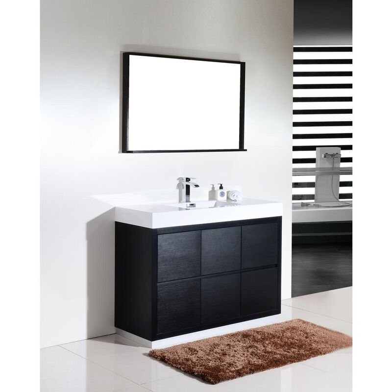 Kubebath Bliss 48 Black Free Standing Modern Bathroom Vanity