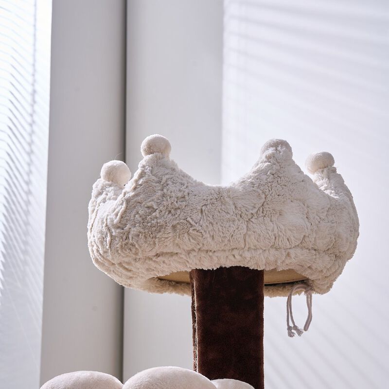 Petpals White Crown Cat Bed with Removable, Washable Bed