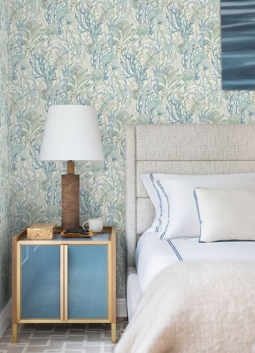 Kelp Garden Light Blue Tropical Reef Wallpaper (Set of 2)