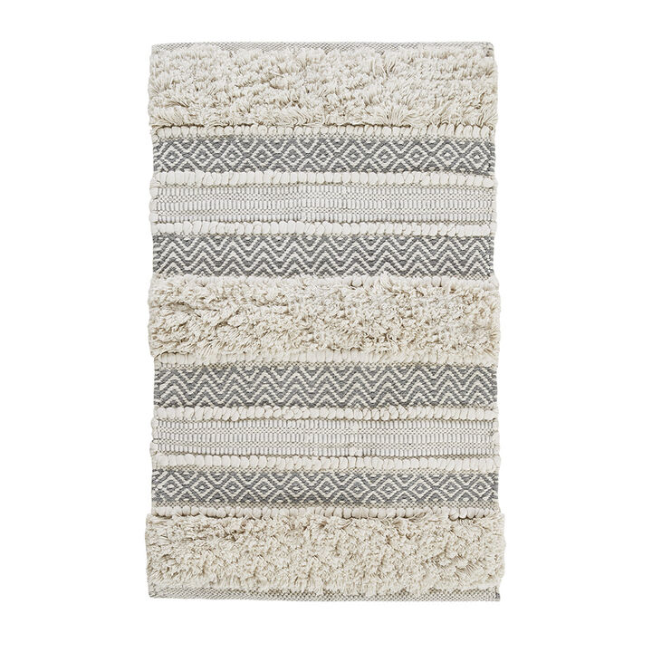 Gracie Mills Melba Stripe Handwoven Texture Bath Rug - 22x58"