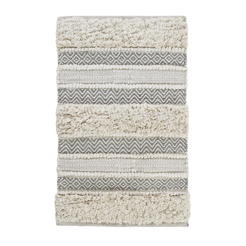 Gracie Mills Melba Stripe Handwoven Texture Bath Rug - 22x58"
