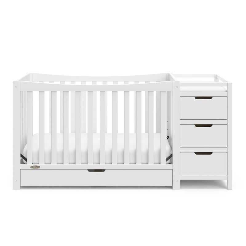 Graco Remi All-in-One Convertible Crib with Drawer and Changer (White)