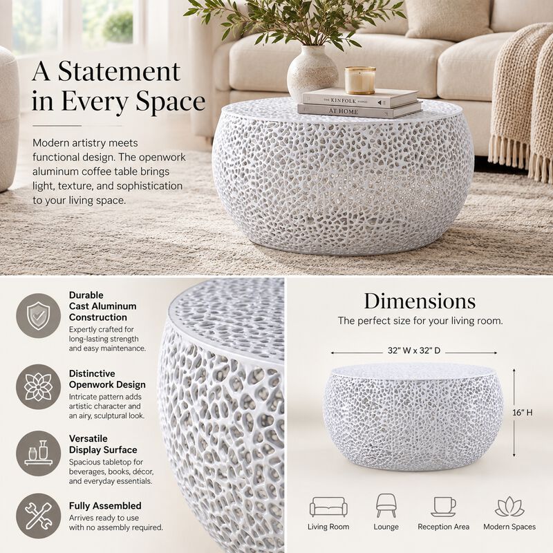 Pavressa White Hourglass Coffee Table image number 4