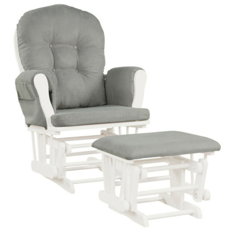 Baby Nursery Relax Rocker Rocking Chair Glider and Ottoman Set
