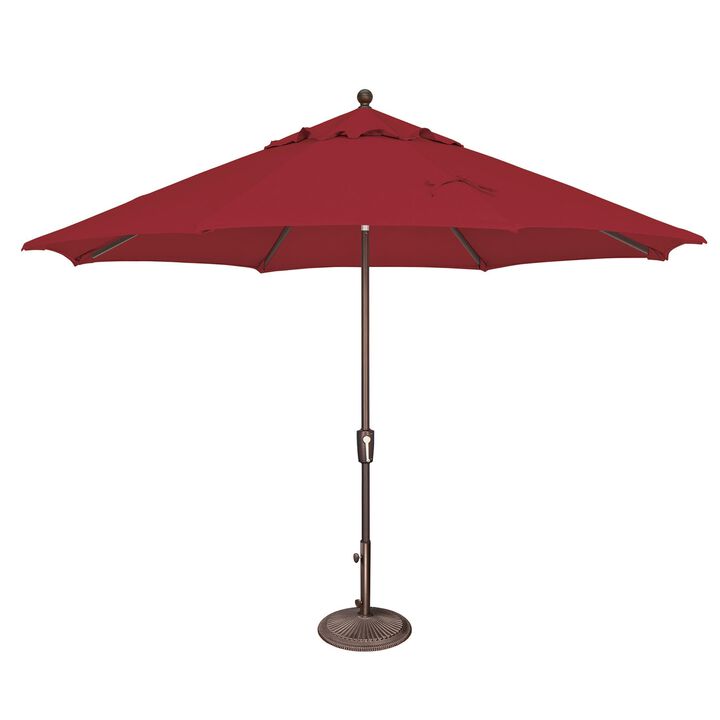 Mondawe 11FT Solefin Octagon Patio Umbrella with Push-Button Tilt, Bronze Frame