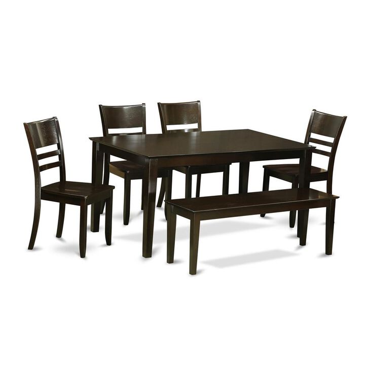 6-Pc Dining room set with bench - Dining Table and 4 ding room Chairs and Bench