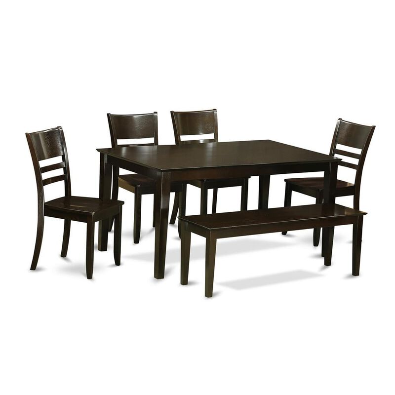 6-Pc Dining room set with bench - Dining Table and 4 ding room Chairs and Bench