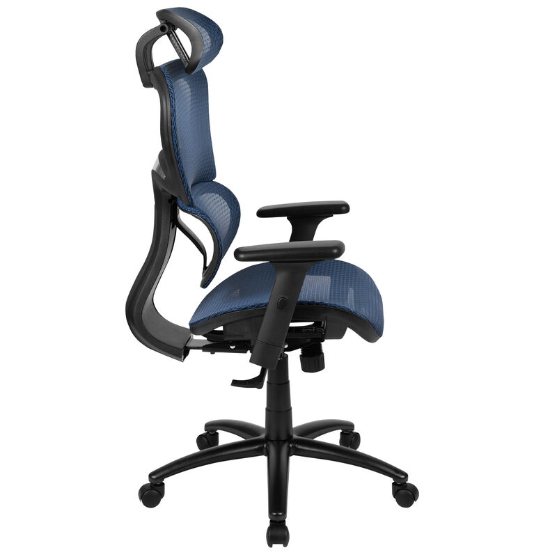 LO Ergonomic Mesh Office Chair with 2-to-1 Synchro-Tilt, Adjustable Headrest, Lumbar Support, and Adjustable Pivot Arms in Black image number 6
