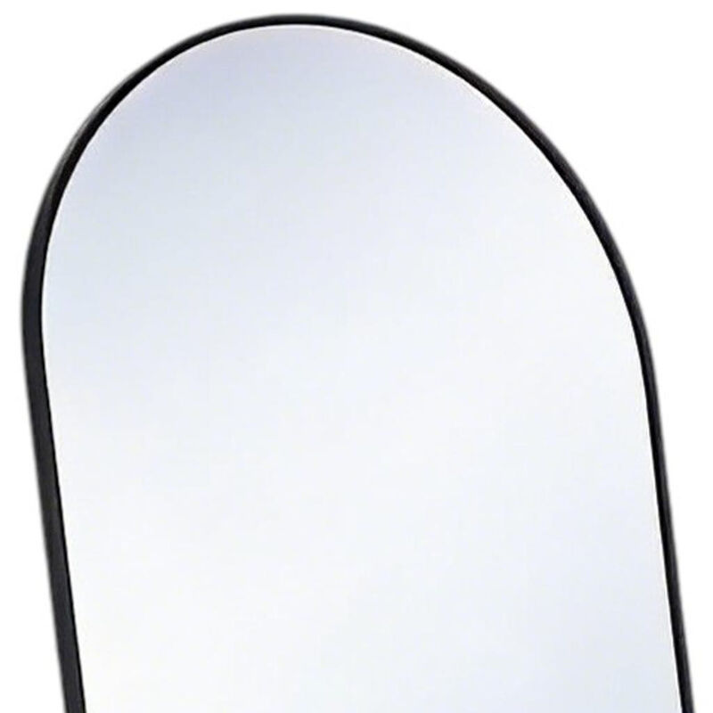 HomeRoots 59" Black Aluminum Arch Freestanding And Wall Mounted Framed Full Length Mirror image number 2