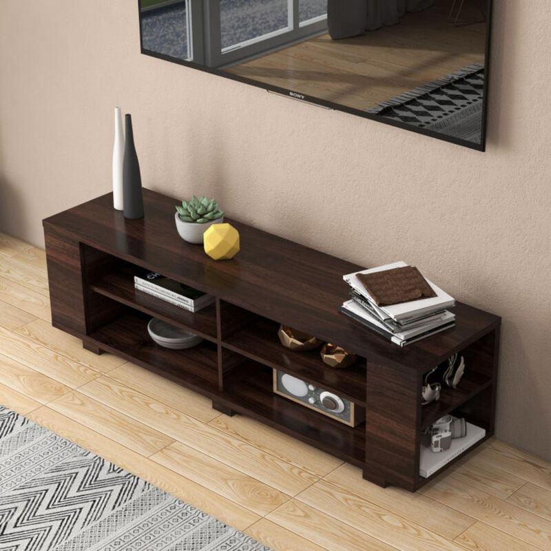 Hivvago 59 Inch Console Storage Entertainment Media Wood TV Stand