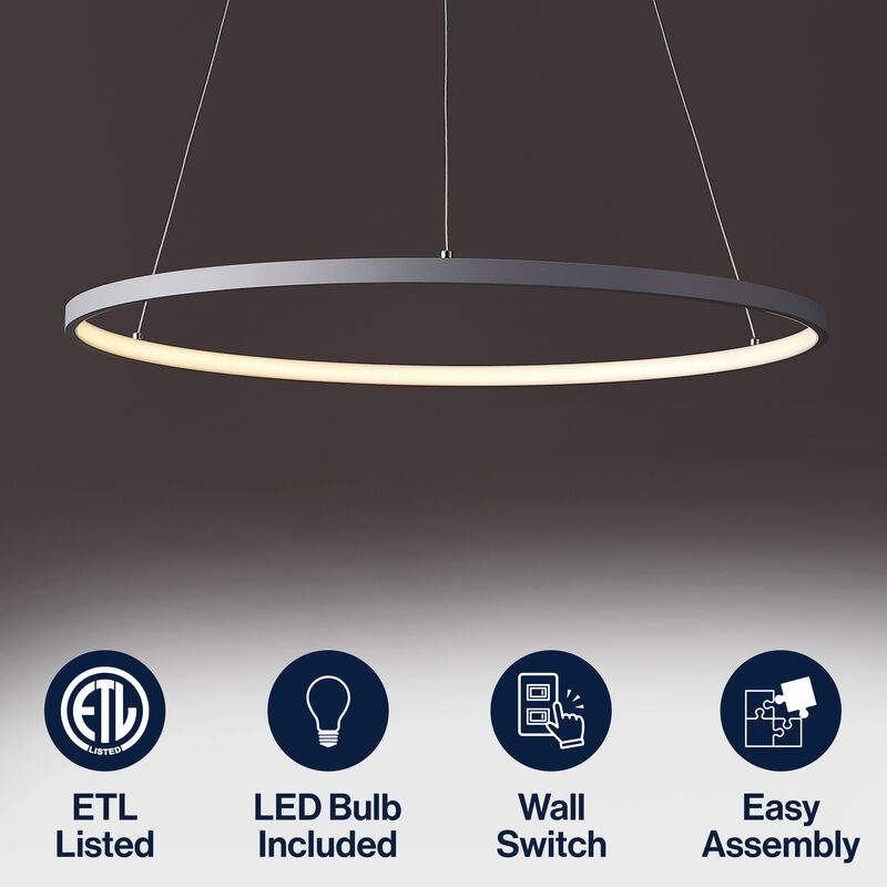Brice Modern Contemporary Metal Round Dimmable Integrated LED Pendant