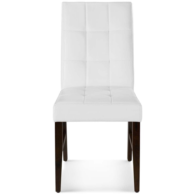 Promulgate Biscuit Tufted Upholstered Faux Leather Dining Side Chair Set of 2 image number 4