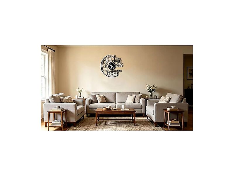 12 Inch Kitchen Wall Clock Vinyl Record Style Heart Silent Non Ticking Battery image number 3