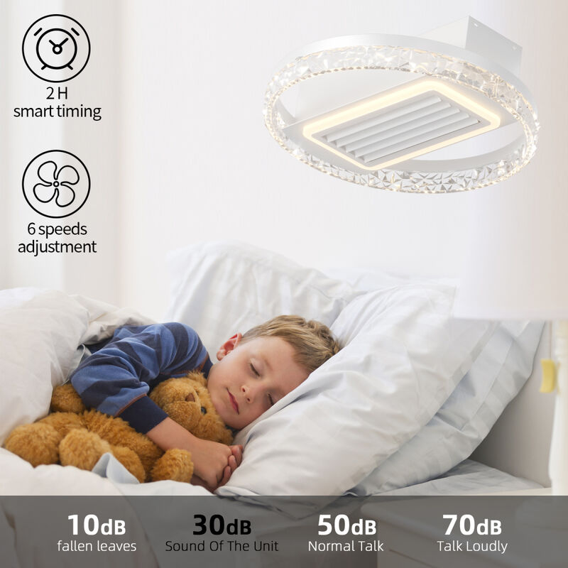 2 0" Modern Leafless Ceiling Fan With Remote Control Removable And Washable, Reversible Motor