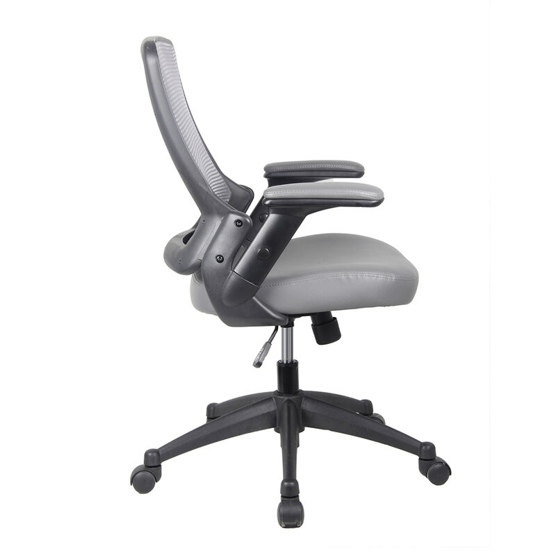 Mid-Back Mesh Task Office Chair with Height Adjustable Arms, Grey