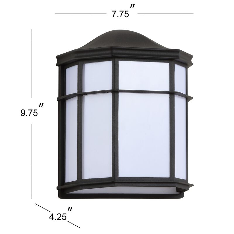 Henry Outdoor Frosted Acrylic/Metal Integrated LED Wall Sconce