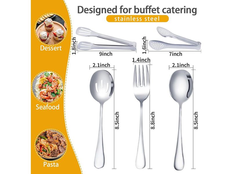 Dmoera 8 Pieces Stainless Steel Flatware Serving Utensils