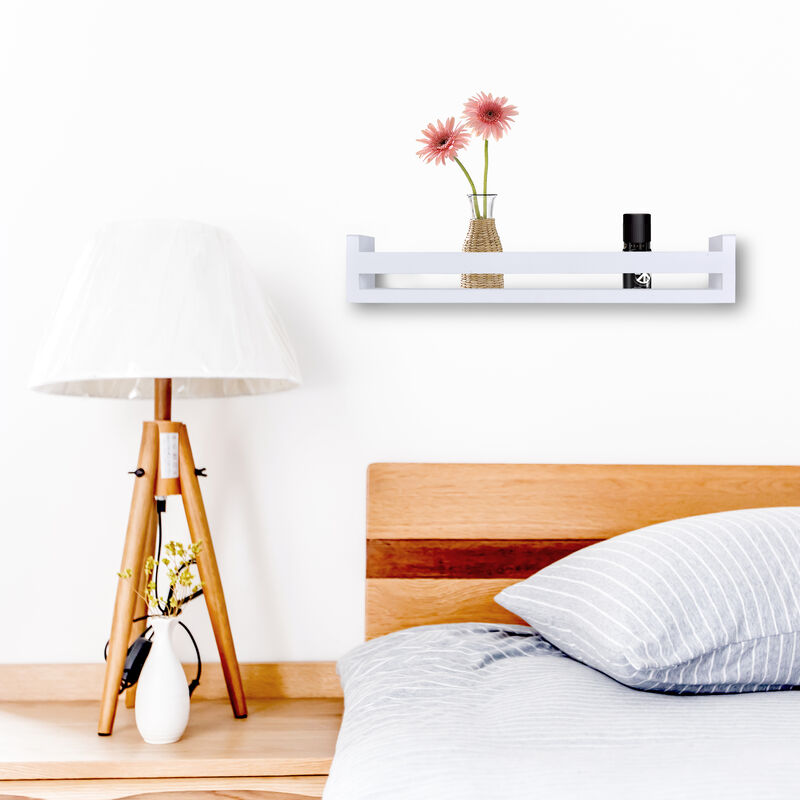 18" Wall Mount Decorative Spice Rack / Home D�cor Organizer Rack Shelf� White