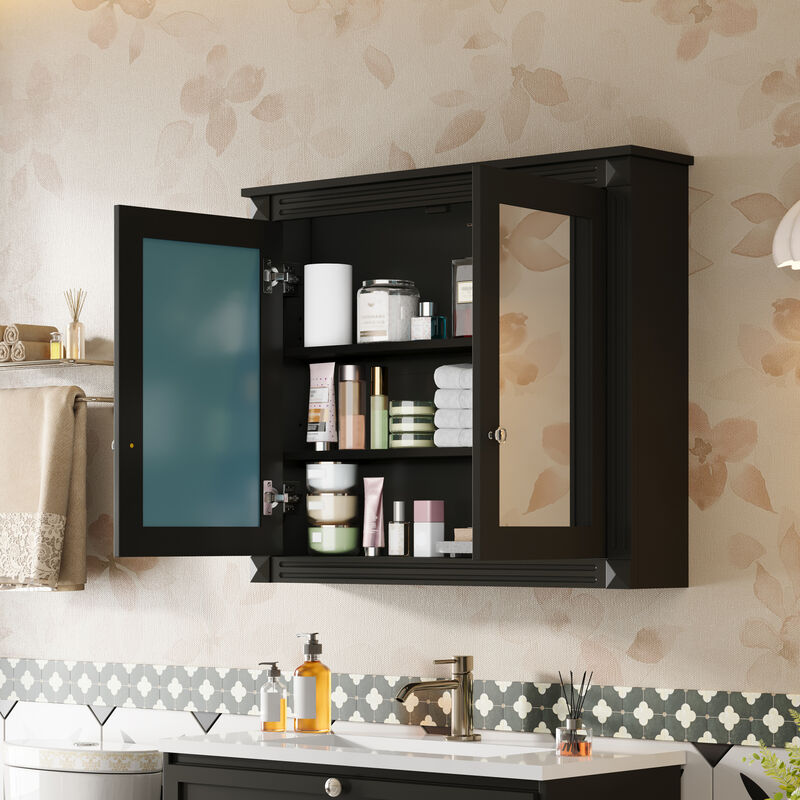 ELEMENT ACE Stylish Wall-Mounted Mirror Cabinet with Adjustable Shelves image number 5