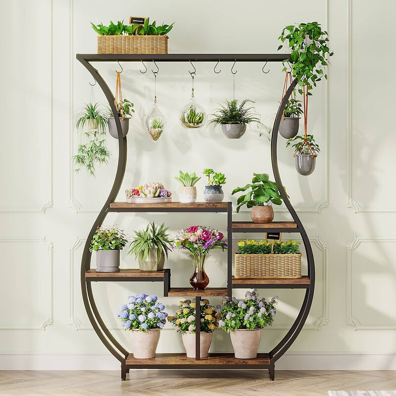 Tribesigns Vase-Shaped Plant Stand 6-Tier Plant Display Rack image number 4