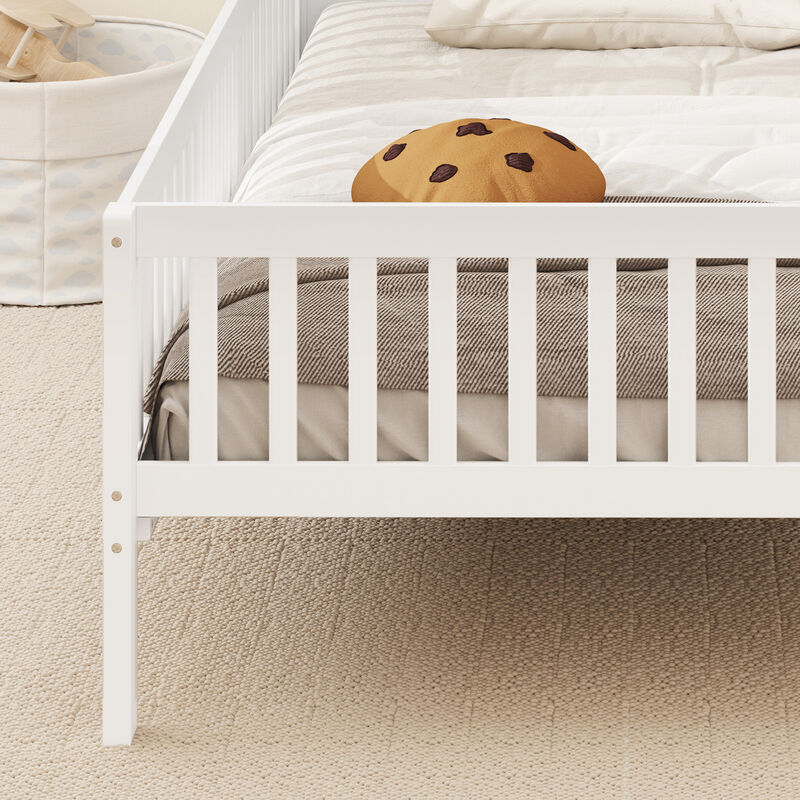 House Frame Montessori Bed with Headboard Storage for Toddlers