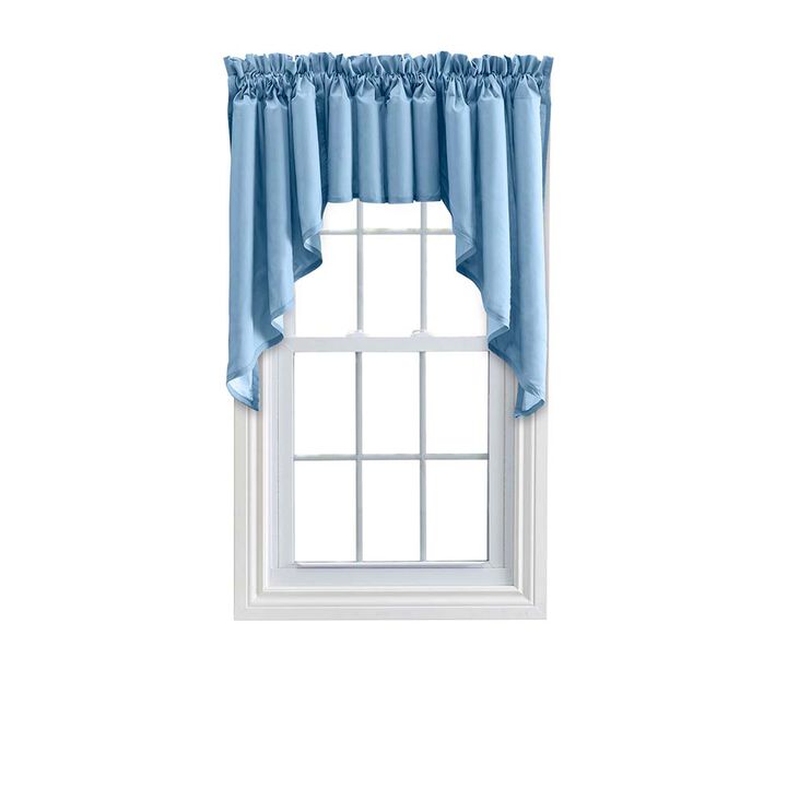 Ellis Stacey 3" Rod Pocket High Quality Fabric Solid Color Window Lined Swag Set 126"x63" Slate